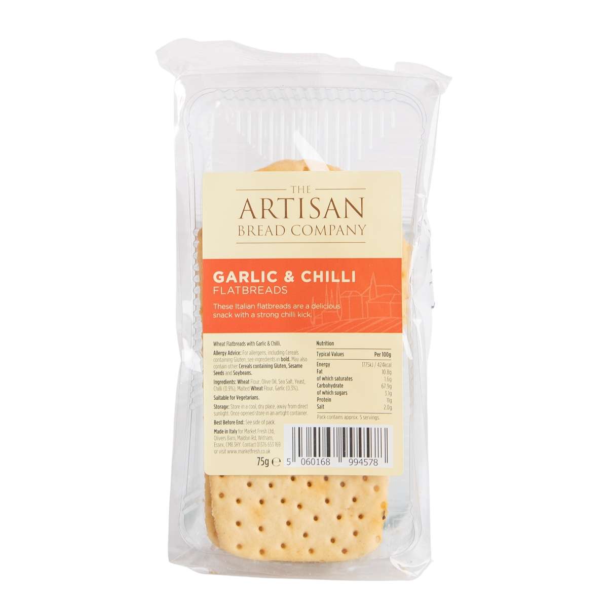 The-Artisan-Bread-Company-Garlic-and-Chilli-Flatbread-75g-Single-Packaging